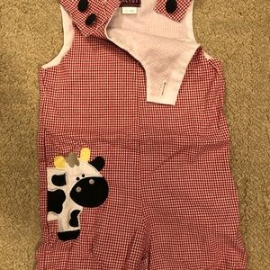 Cow Jon Jon size 18m guc with some pilling